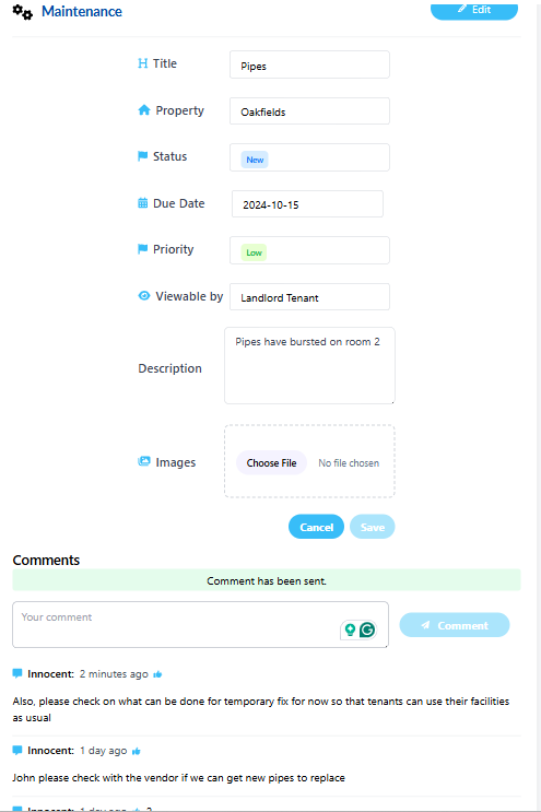 Review Maintenance Requests